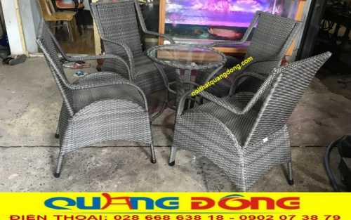 Mẫu ghế giả mây QD-272 màu xám
