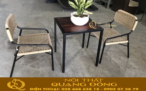 Bộ bàn 2 ghế giả mây QD-337
