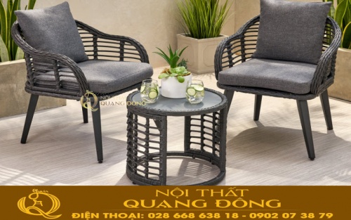 Bàn ghế ban công ngoài trời giả mây cao cấp