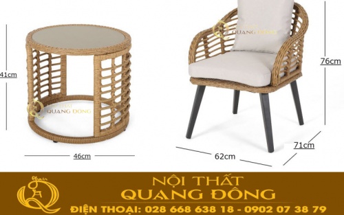Mẫu ghế giả mây đẹp chuyên dùng cho sân vườn