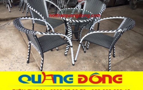 bàn ghế giả mây QD - 045