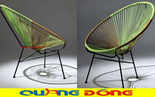 bàn ghế giả mây QD-2029 màu xanh phối nâu