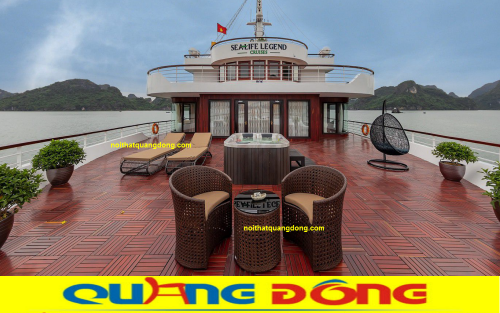 Bàn ghế giả mây QD-344 tại Du thuyền sealife hạ long