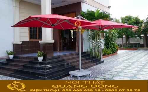 Dù đôi lệch tâm vuông 2.5m có kết cấu khung chắc chắn