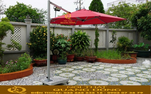 dù lệch tâm 3 mét màu đỏ