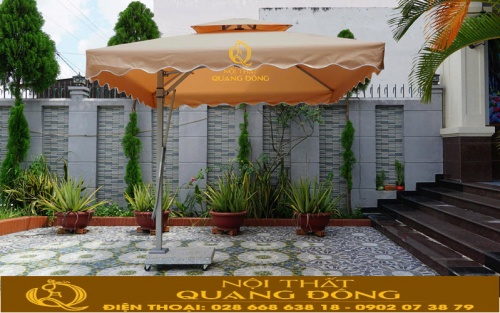Dù lệch tâm vuông 2.5m có rèm