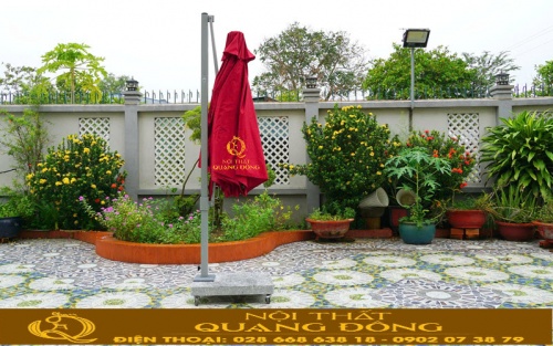 Dù lệch tâm vuông 2.5m không rèm a