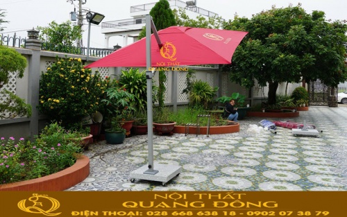 Khung dù nghiêng lệch tâm vuông 2.5m được sơn tĩnh điện chắc chắn