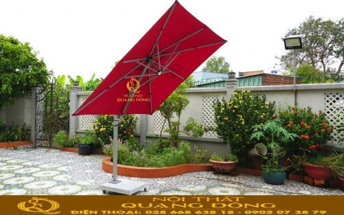 Dù lệch tâm vuông 2.5m thiết kế tán vuông rộng rãi