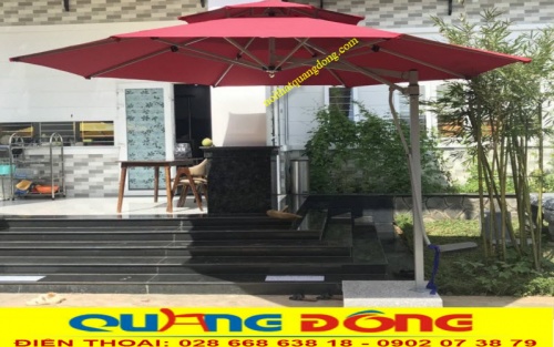 dù lệch tâm 3,7 mét màu đỏ đô