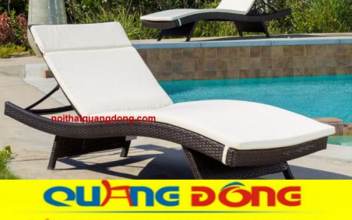 Ghế nằm hồ bơi QD-578 màu nâu giả gỗ