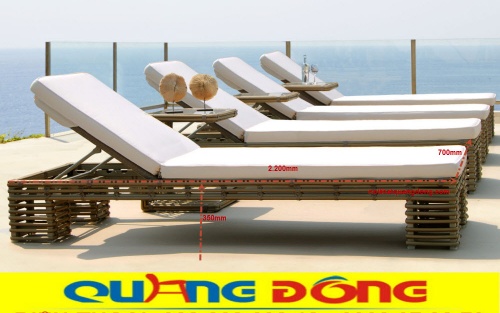 Ghế nằm hồ bơi QD-581 màu nâu