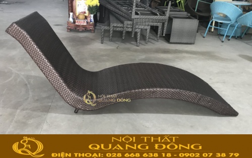 Ghế hồ bơi màu nâu giả gỗ QD-1260