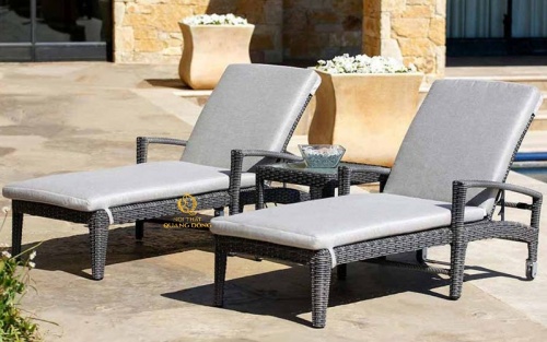 Ghế nằm hồ bơi mây nhựa QD-233