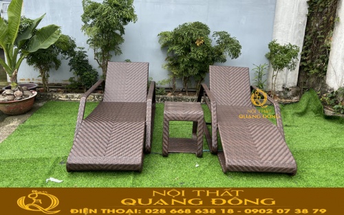 Ghế nằm thư giãn bằng chất liệu mây nhựa
