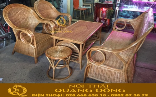 Sofa mây tựu nhiên được làm từ cây song mây thật 100%