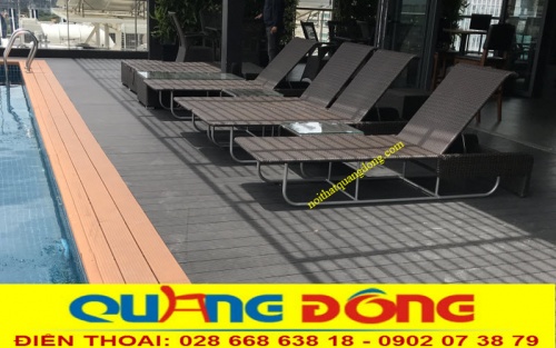 mẫu ghế nằm hồ bơi giả mây