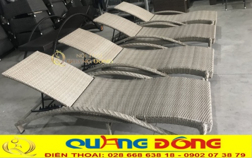Mẫu ghế nằm hồ bơi giả mây QD-566
