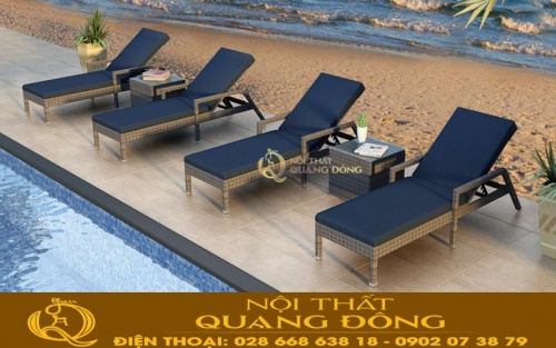 Ghế nằm hồ bơi giả mây cho bãi biển bể bơi