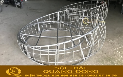 Khung sườn giường tắm nắng giả mây QD-512 được làm bằng nhôm