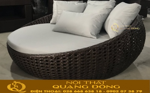 Giường tắm nắng giả mây QD-512 tại xưởng Nội Thất Quang Đông
