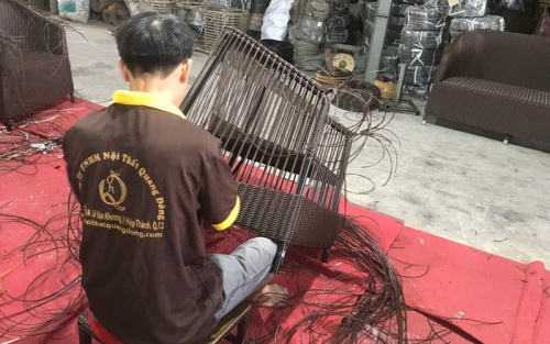 Sofa giả mây QD - 756 được đan tay thủ công tỉ mỉ