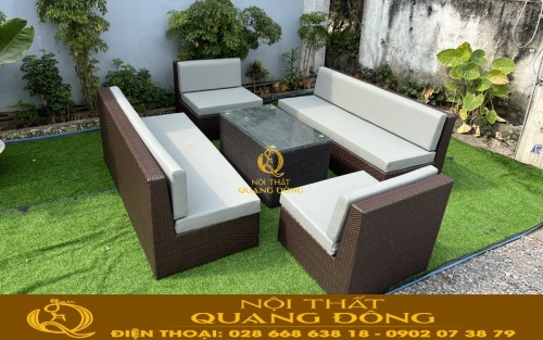 Sofa mây nhựa QD-604 sang trọng