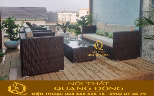 Sofa ngoài trời giả mây cao cấp QD-606