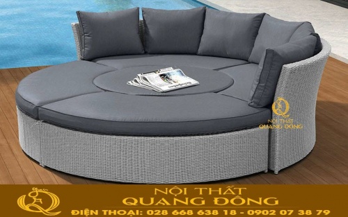 Sofa tròn giả mây dùng ngoài trời QD-621