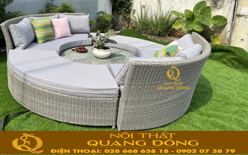 Không gian sống thêm tiện nghi với mẫu sofa giả mây QD-621