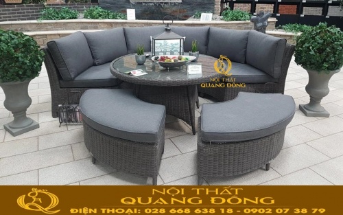 Ghế sofa giả mây dùng cho sân vườn QD-627