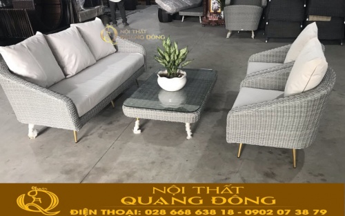 Mẫu sofa giả mây QD-701 sản xuất theo yêu cầu Northern Charm Hotel sài gòn 