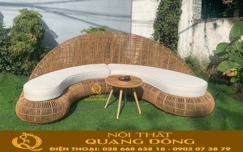 Sofa mới lạ độc đáo bằng mây nhựa giả mây QD-712