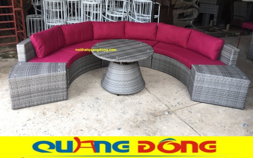 Sofa giả mây QD-605 ghi hình tại xưởng công ty Nội Thất Quang Đông