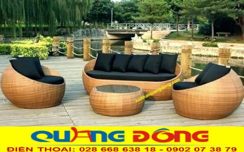 Sofa giả mây QD-653|Bàn ghế dùng cho ngoài trời sân vườn