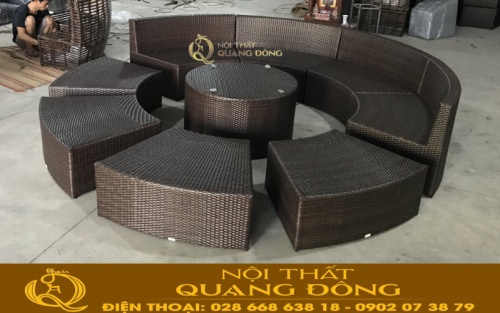Mẫu sofa mây nhựa QD-677 không dùng nệm lót
