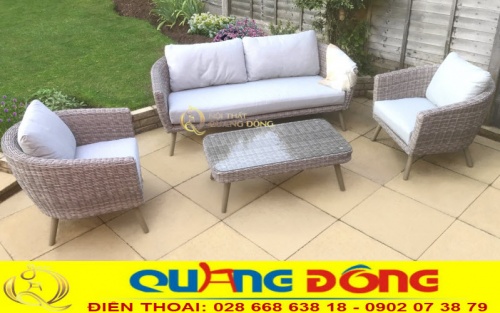 Sofa mây nhựa ngoài trời QD-681