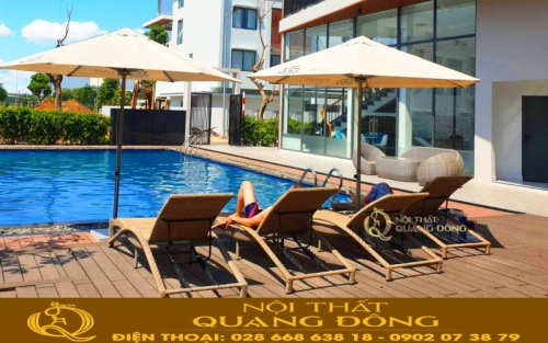 Mẫu ghế nằm hồ bơi QD-566 tại The Pearl Riverside Long An