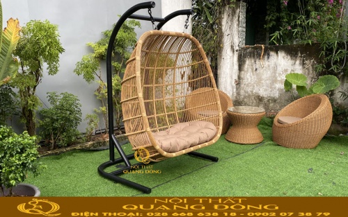xích đu mây nhựa QD - 427