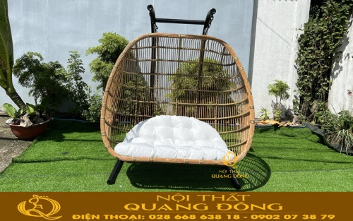 Xích đu mây nhựa đôi dùng cho 2 người QD-427