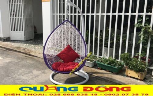 Xích đu mây nhựa sân vườn 