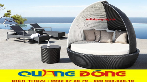 Mẫu giường nằm hồ bơi đẹp độc lạ QD-524