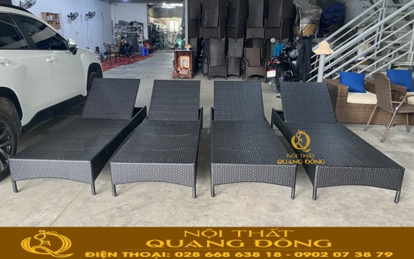 Ghế hồ bơi mây nhựa nhẹ dễ vệ sinh