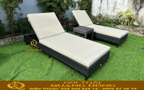 Ghế hồ bơi đan mây QD - 1268 kiểu dáng trang nhã phù hợp nhiều không gian