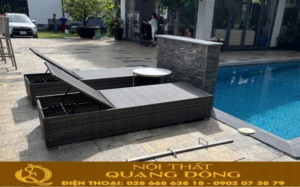 Mẫu ghế hồ bơi QD-1270 không dùng nệm lót vẫn cảm nhận được độ thoải mái