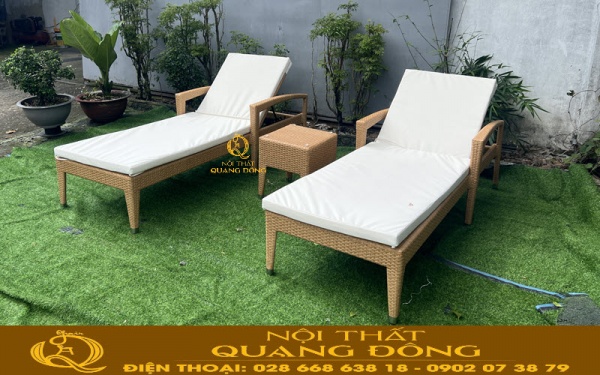 Ghế hồ bơi mây nhựa QD-1275 mang phong cách thiết kế hiện đại, đơn giản nhẹ nhàng