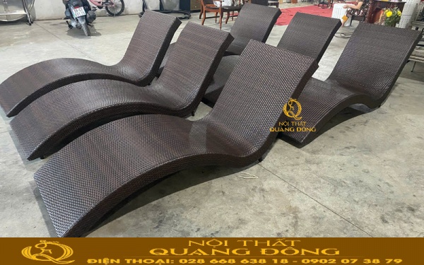 Ghế hồ bơi mây nhựa sản xuất trực tiếp tại xưởng sản xuất