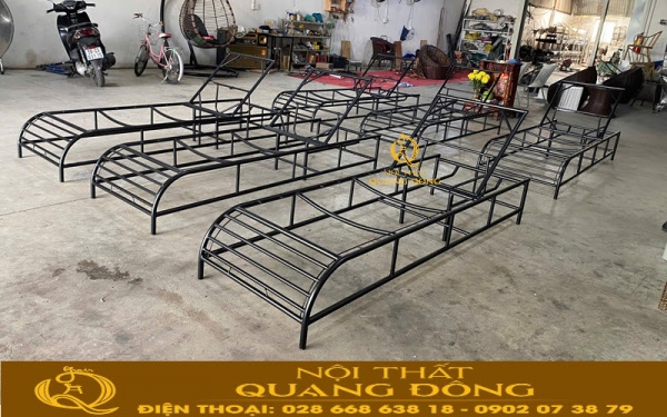 Khung ghế nằm hồ bơi QD-1277 bằng thép sơn tĩnh điện