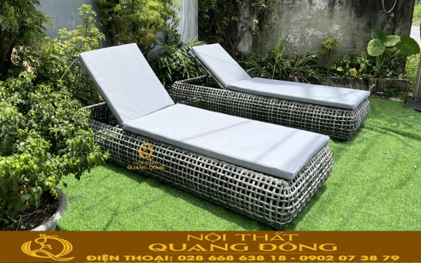 Ghế hồ bơi mây nhựa QD-1281 đậm chất resort cao cấp
