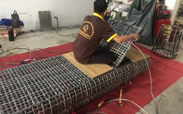 Ghế mây nhựa QD-1281 được sử dụng sợi mây nhựa cao cấp đan thủ công 100%